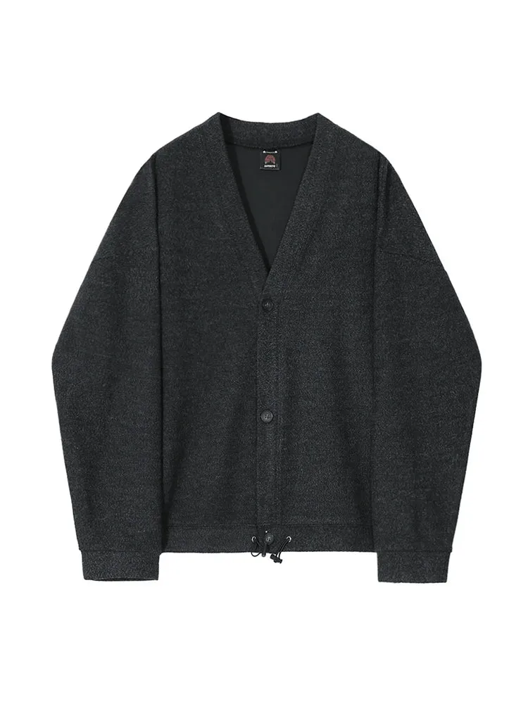 Aidase 2024 New Autumn Winter Men V-neck Knitted Coats Male Solid Color Sweater Jackets Mens Casual V-Neck Cardigan Overcoats