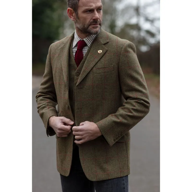 Alan Paine Combrook Men Tweed Shooting Waistcoat - Sage