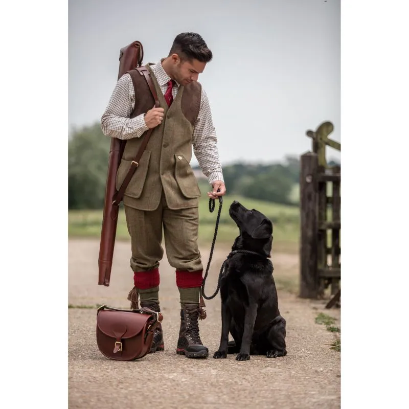 Alan Paine Combrook Men Tweed Shooting Waistcoat - Sage