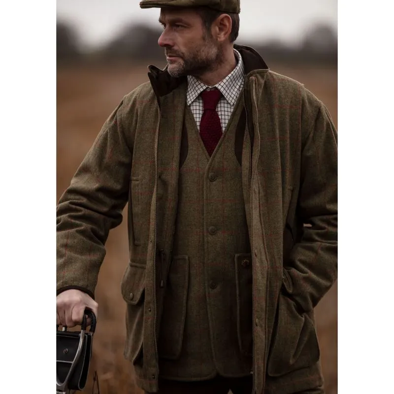 Alan Paine Combrook Men Tweed Shooting Waistcoat - Sage