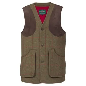 Alan Paine Combrook Men Tweed Shooting Waistcoat - Sage