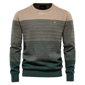 Angelo Ricci™ Casual O-Neck Cotton Knitted Sweater Pullover