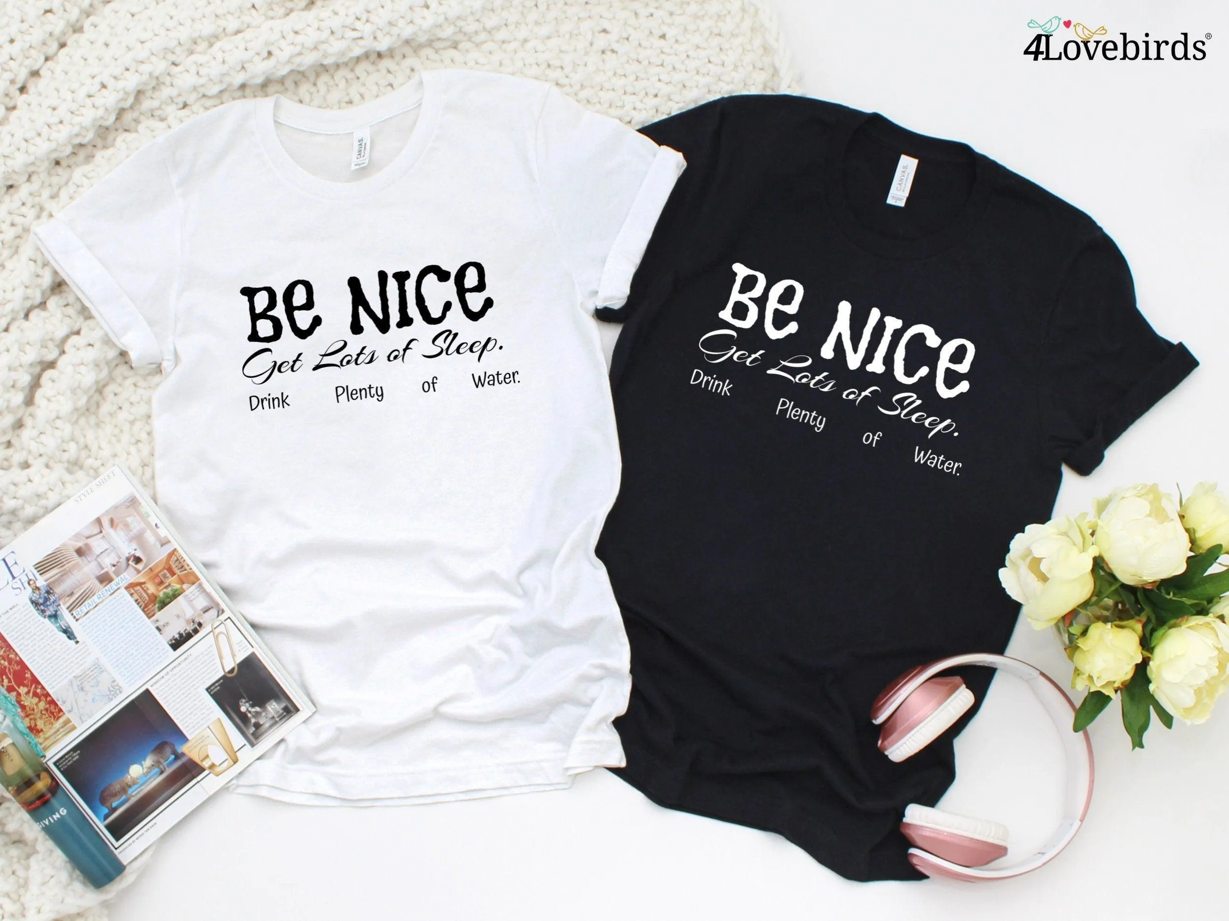 Be Nice. Get Lots Of Sleep. Drink Plenty Of Water Hoodie | Women's Essential Sweatshirt, Aesthetic Inspired Quotes Typo Shirt, Gift for Her