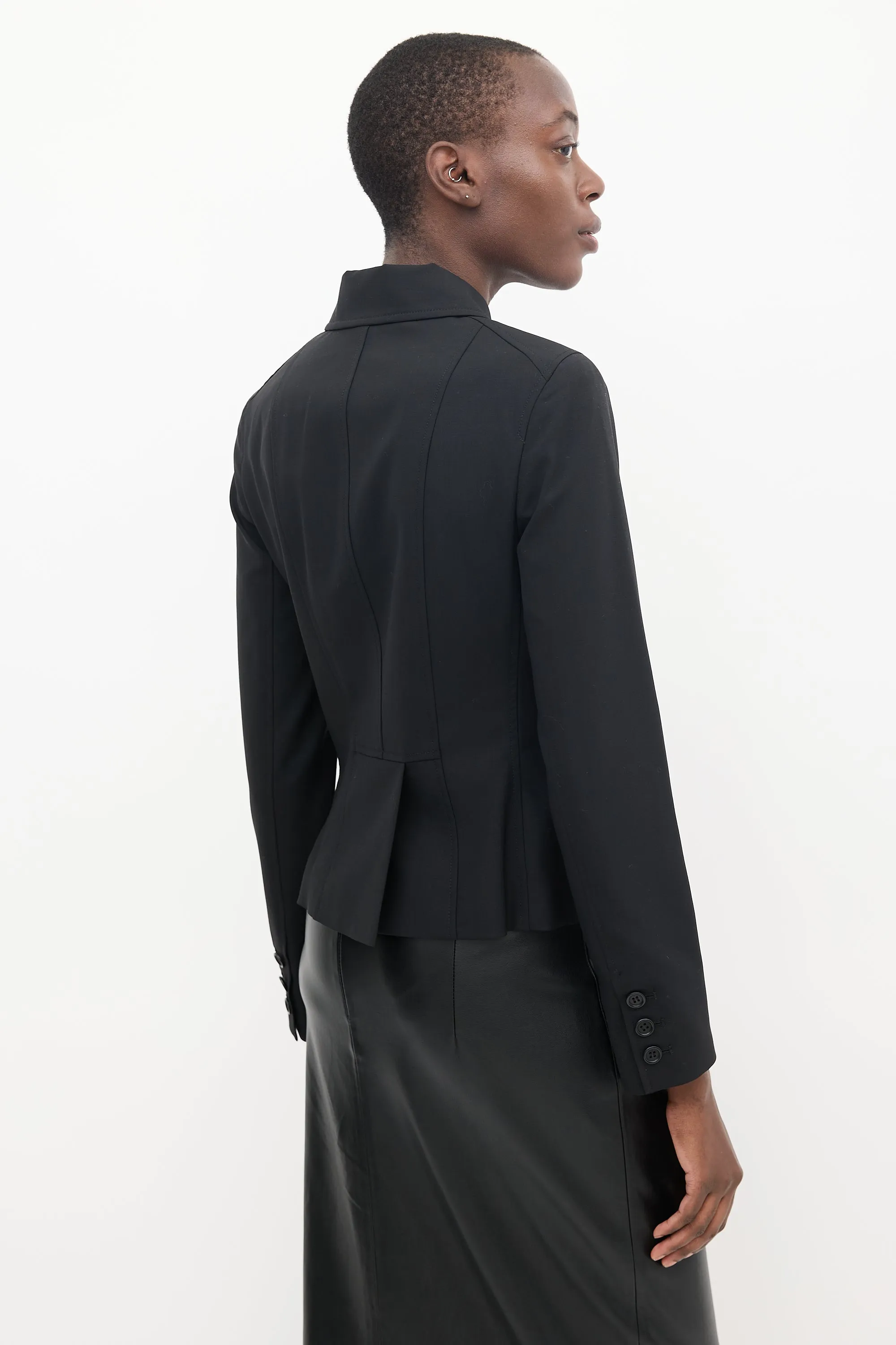 Black Wool Cargo Jacket
