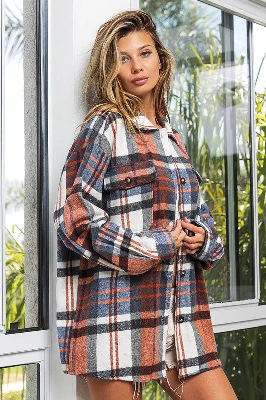 Bohemian Plaid Cozy Oversized Flannel Shirt