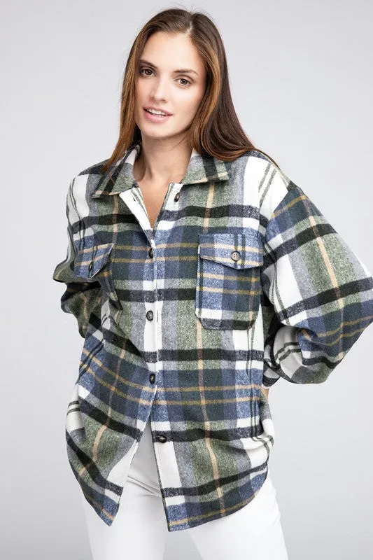 Bohemian Plaid Cozy Oversized Flannel Shirt