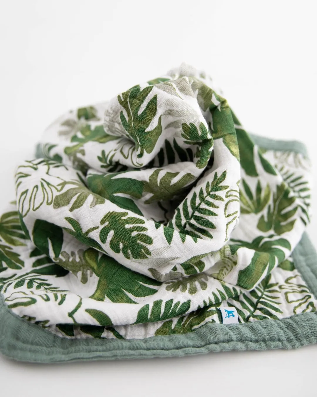 Cotton Muslin Baby Blanket - Tropical Leaf *