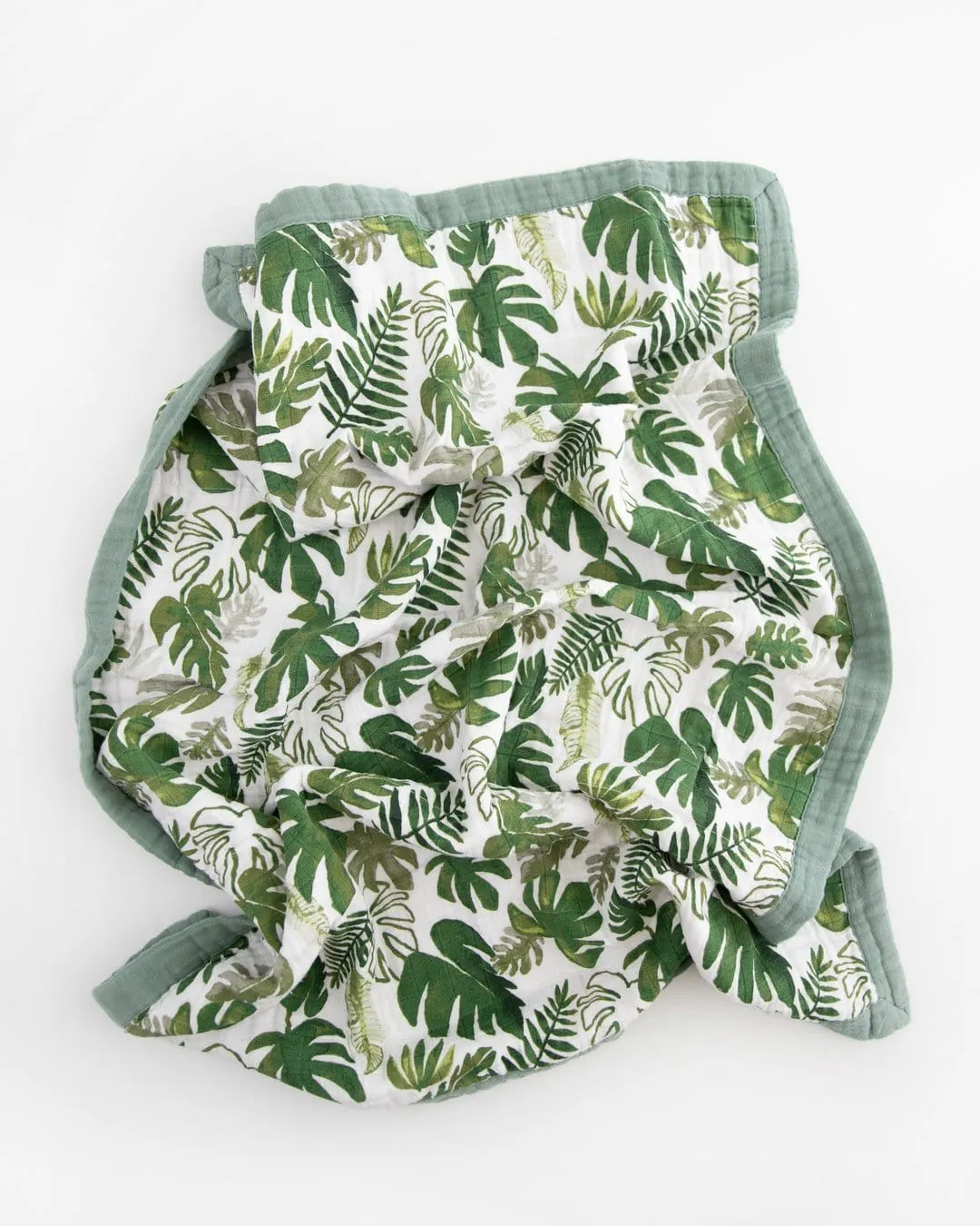 Cotton Muslin Baby Blanket - Tropical Leaf *