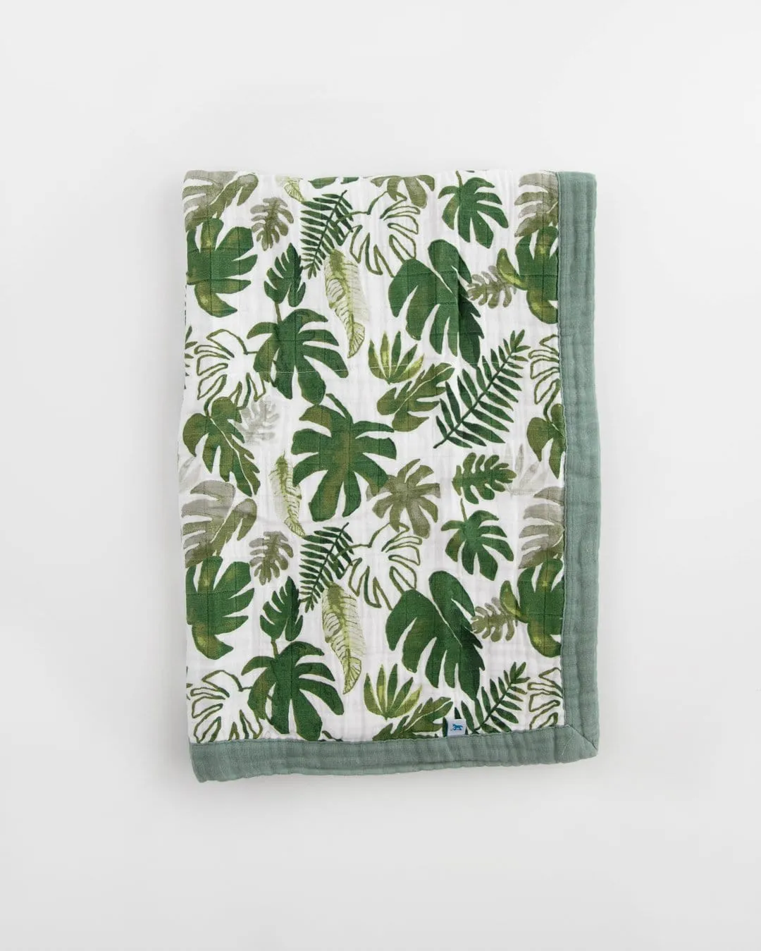 Cotton Muslin Baby Blanket - Tropical Leaf *