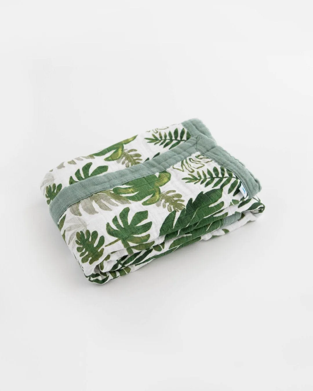 Cotton Muslin Baby Blanket - Tropical Leaf *