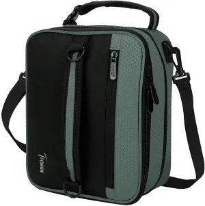 Expandable Insulated Lunch Bag, Leakproof Flat Lunch Cooler Tote with Shoulder Strap for Men and Women, Suitable for Work & Office by Tirrinia, Grey