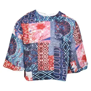 GIRLS CHIFFON PRINT BLOUSE - MULTI-COLOR