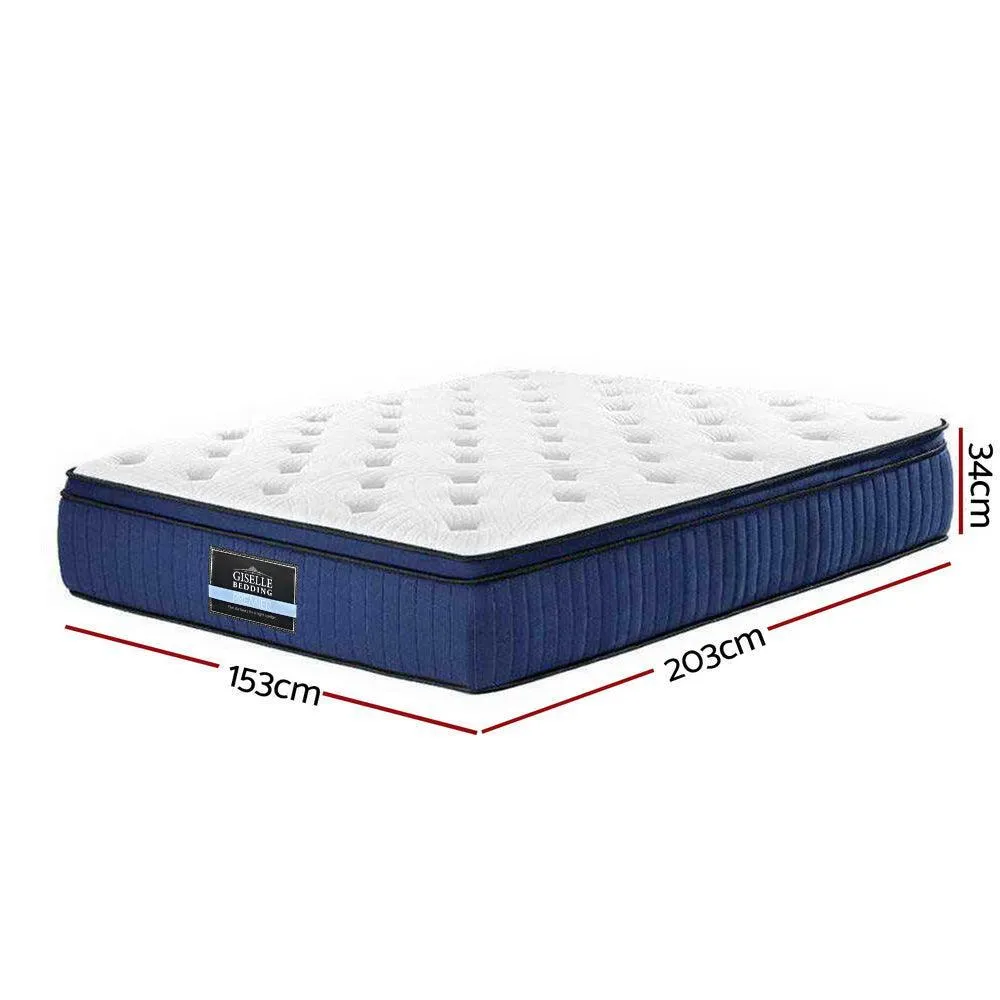 Giselle Bedding Franky Euro Top Cool Gel Pocket Spring Mattress 34cm Thick - Queen