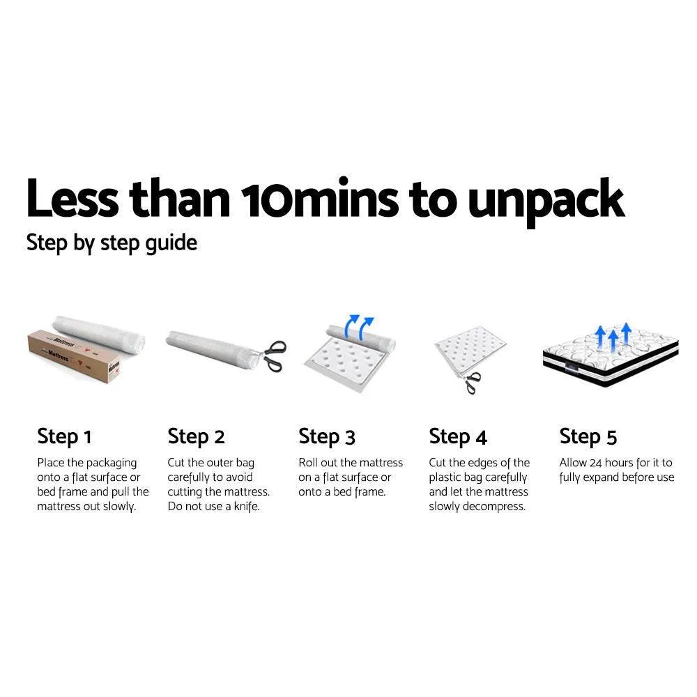 Giselle Bedding Wendell Pocket Spring Mattress 22cm Thick - King Single