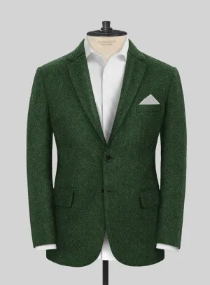 Harris Tweed Wide Herringbone Royal Green Jacket