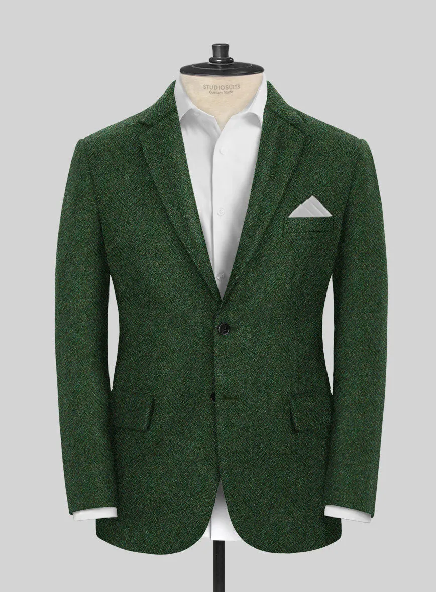 Harris Tweed Wide Herringbone Royal Green Jacket