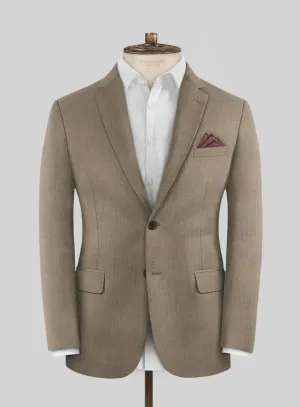 Huddersfield Stretch Dark Beige Wool Jacket