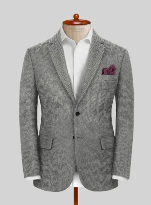 Italian Highlander Gray Herringbone Tweed Jacket