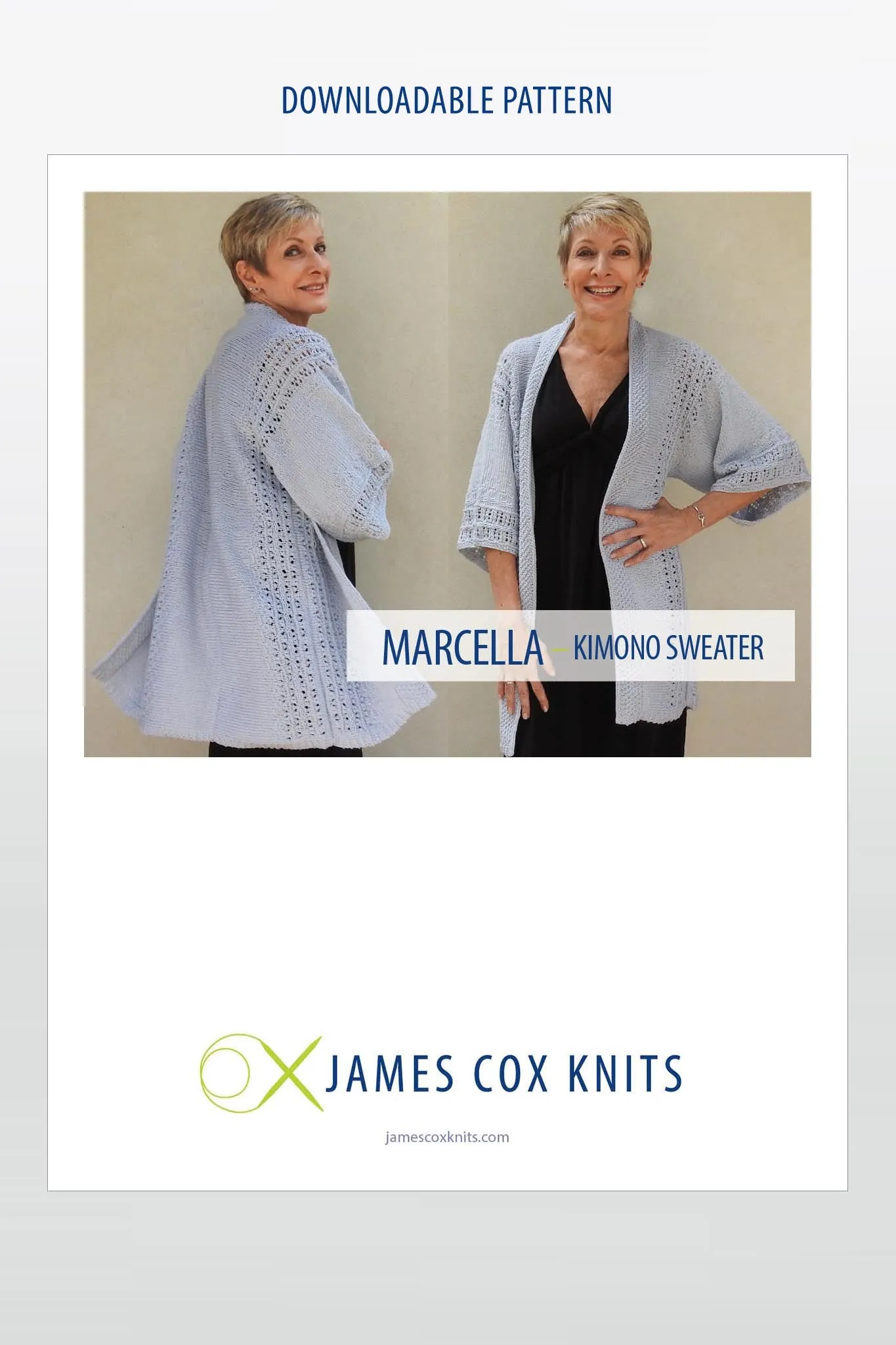 Marcella Kimono-Style Coatigan Designer Knitting Pattern
