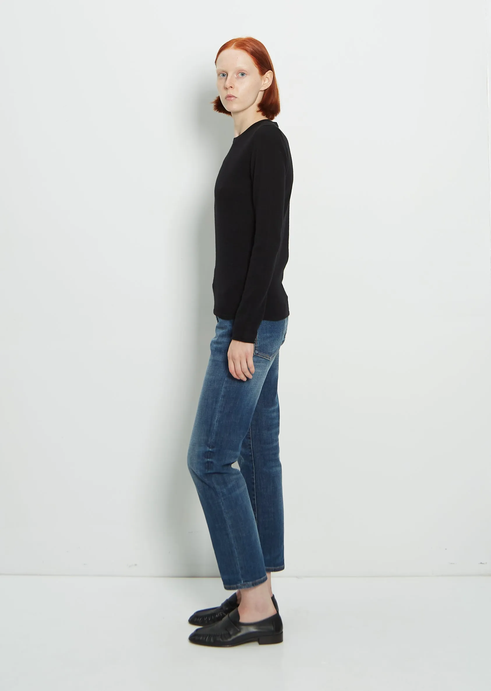 Merino Wool & Cashmere Skinny Crewneck