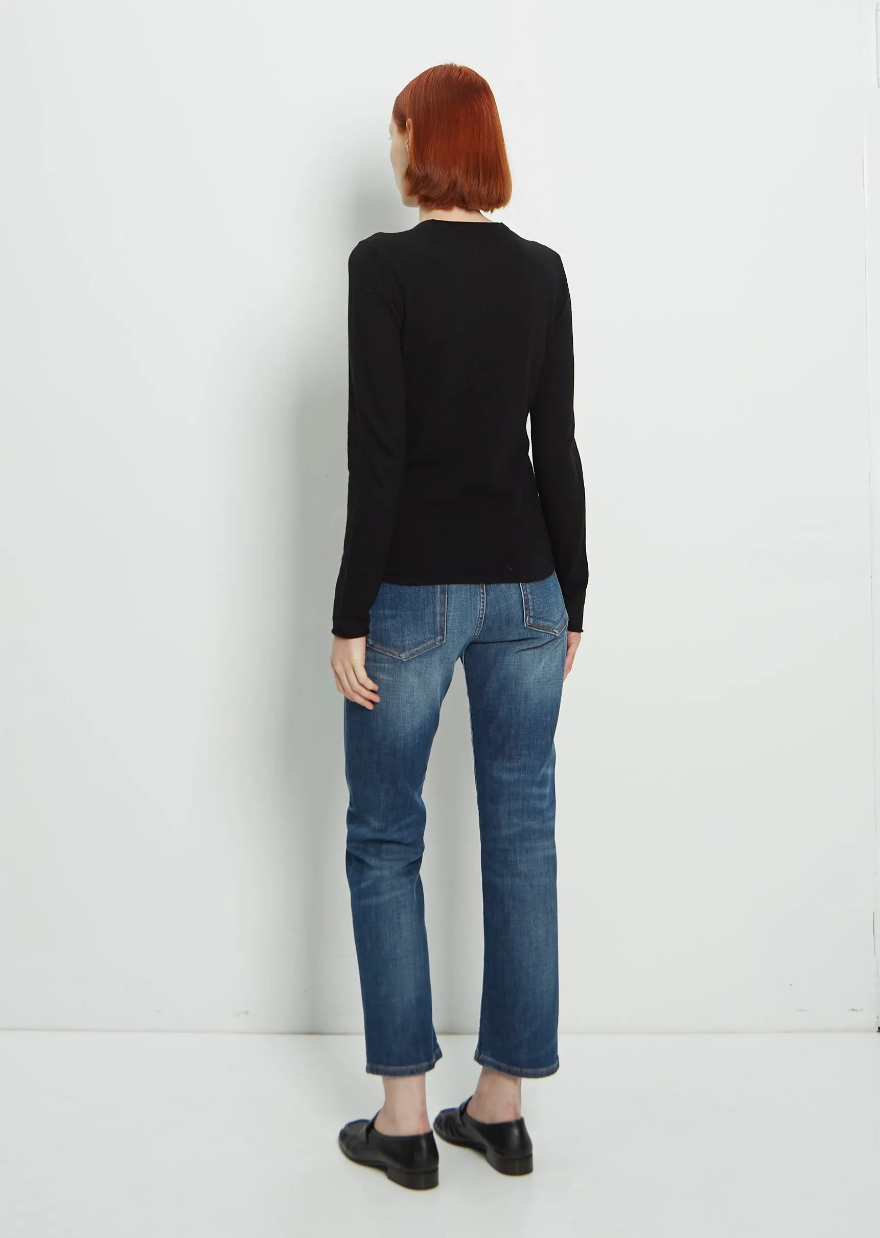 Merino Wool & Cashmere Skinny Crewneck