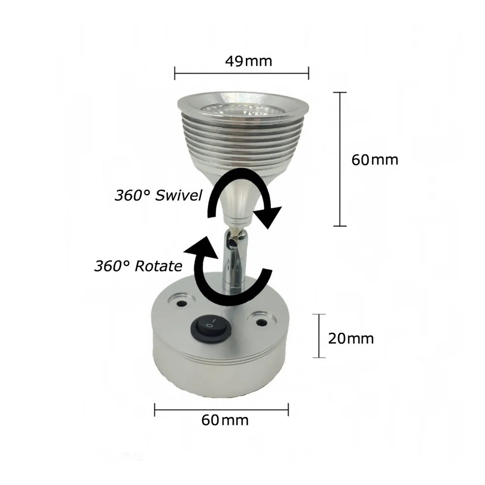 Mini LED Reading Light - Aluminium Housing - 10-30V