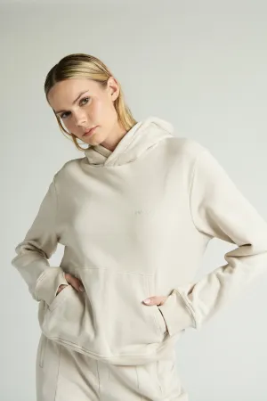 PULL ON HOODIE - BONE WHITE