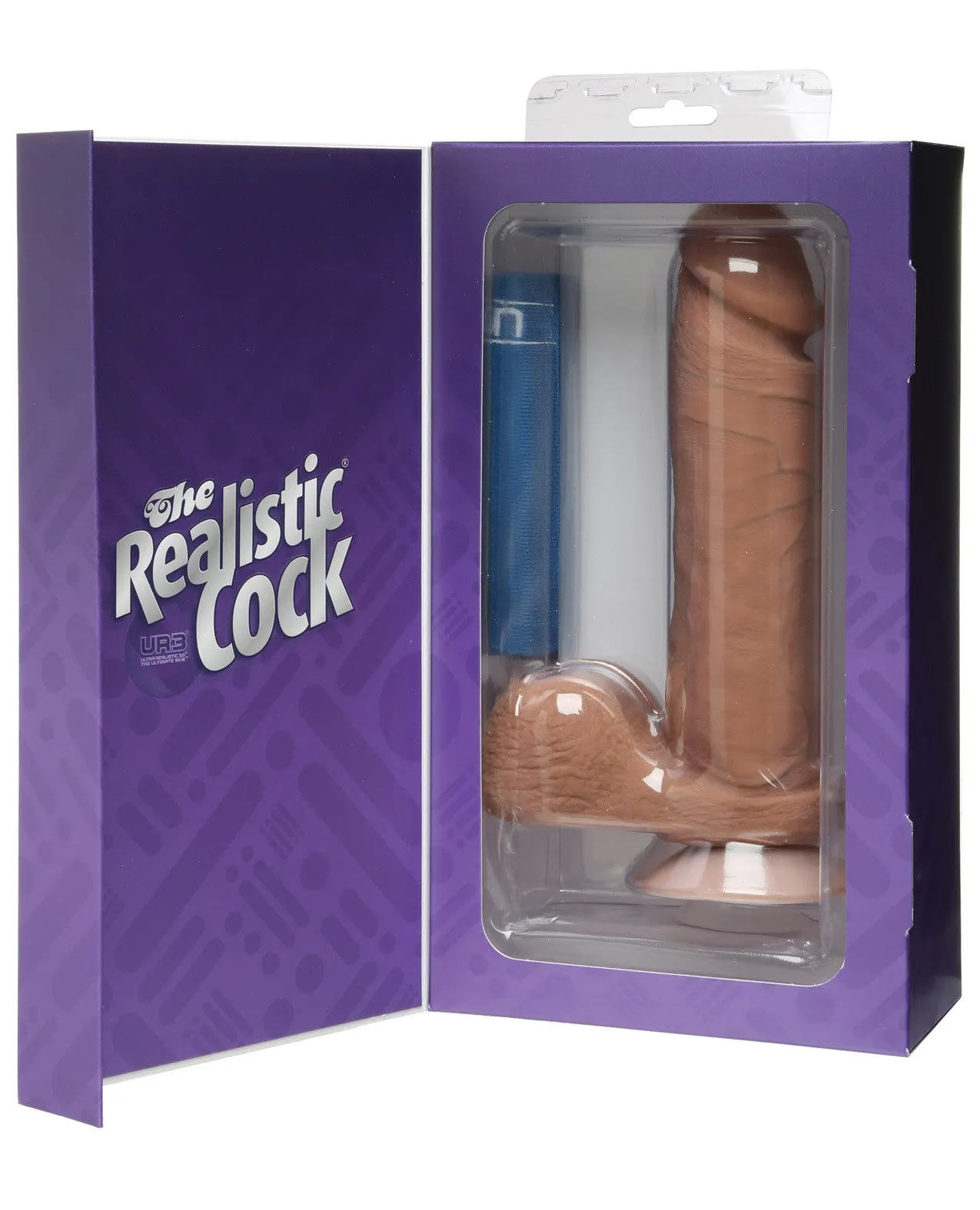 Realistic 8" Ultraskyn Cock w/Balls - Brown