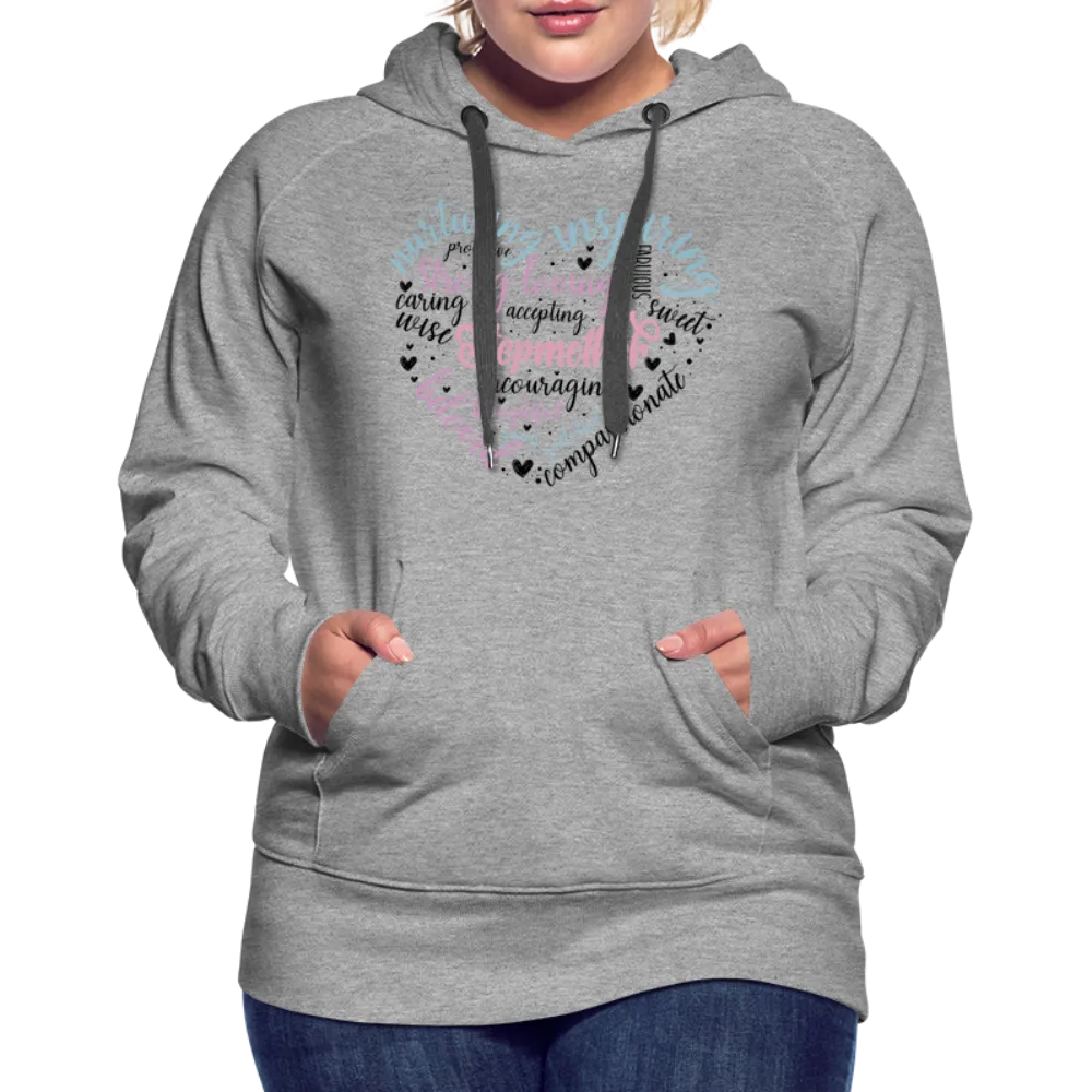 Stepmother Word Art Heart Women’s Premium Hoodie