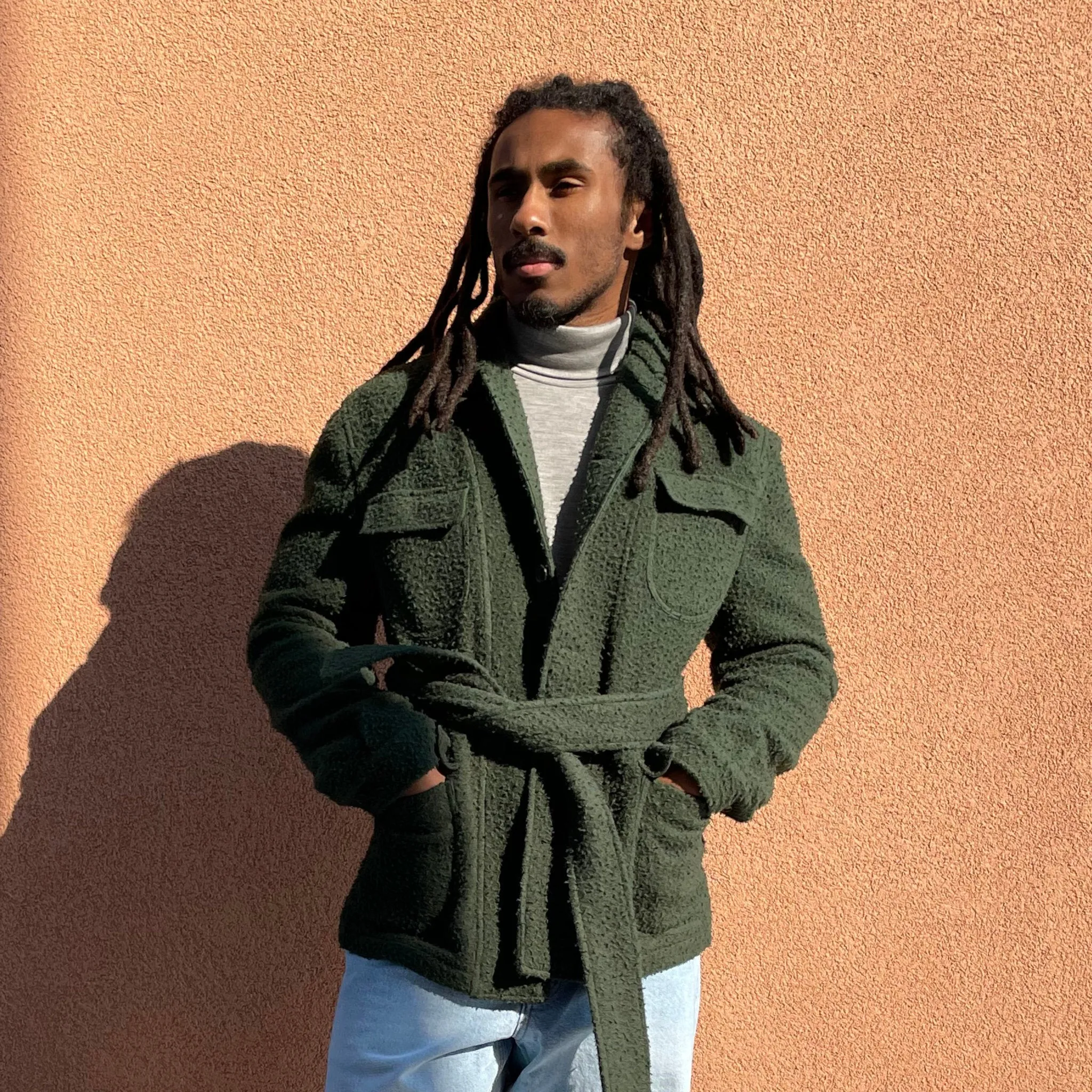 x Sartoria Carrara : field jacket in Pine Green Casentino wool