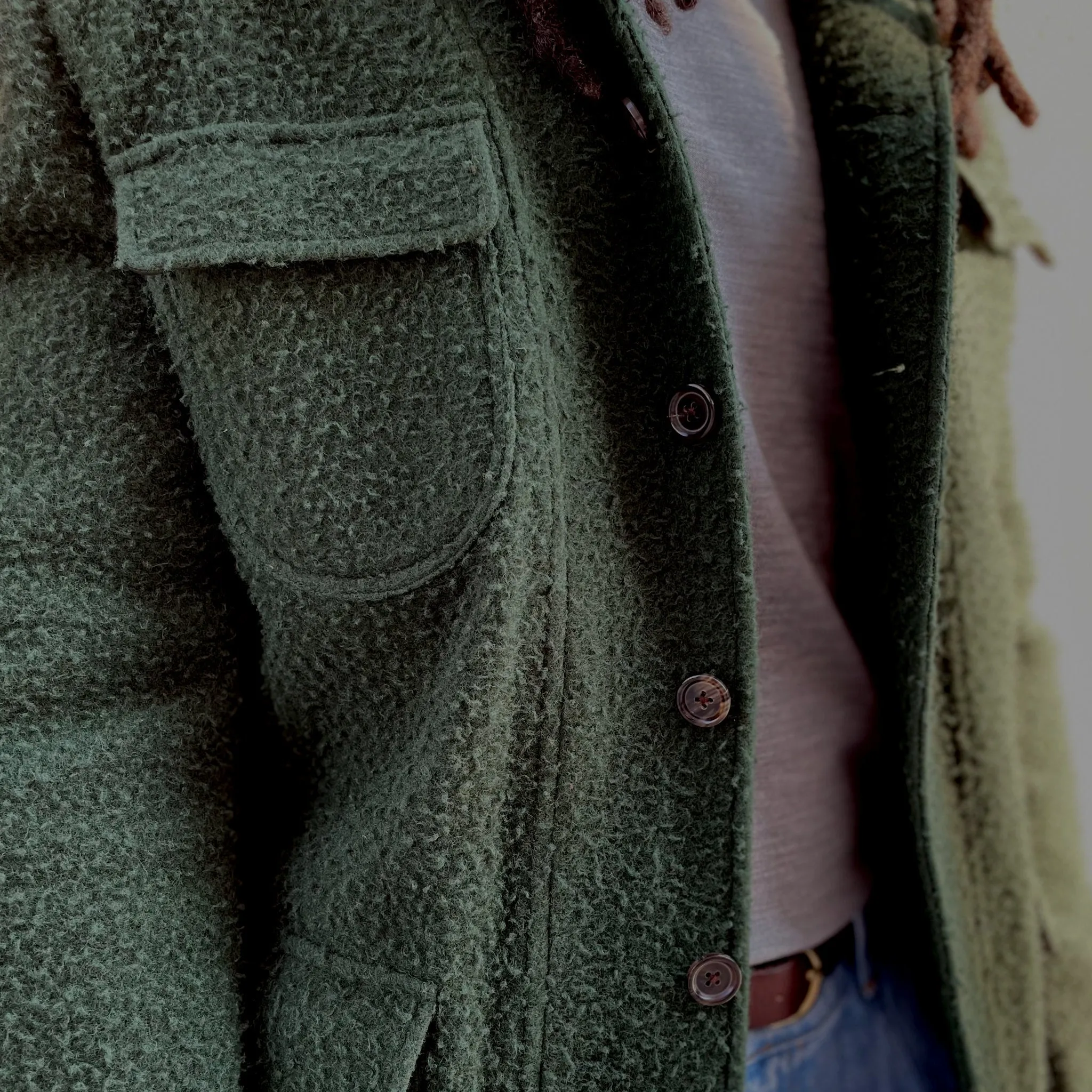 x Sartoria Carrara : field jacket in Pine Green Casentino wool