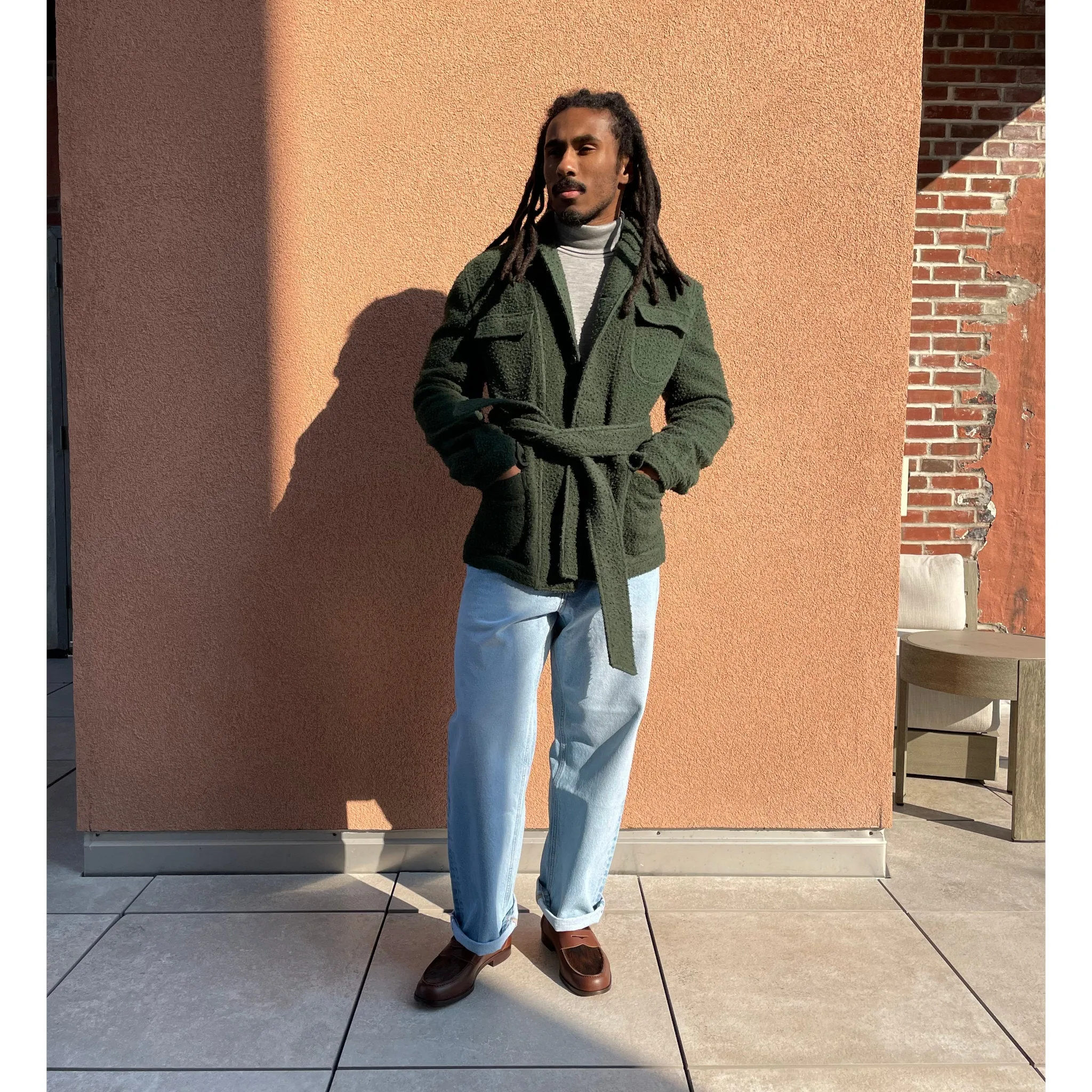 x Sartoria Carrara : field jacket in Pine Green Casentino wool