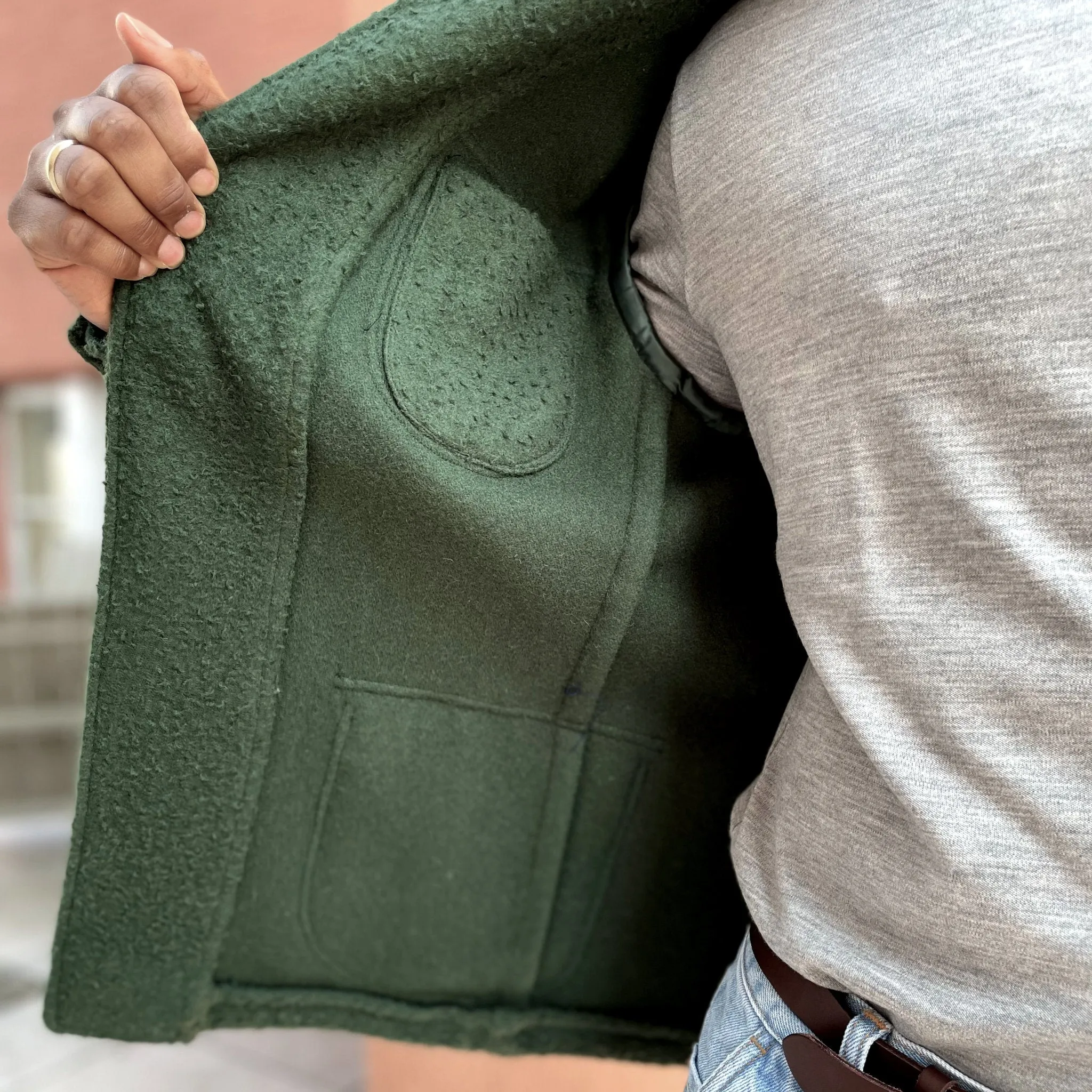 x Sartoria Carrara : field jacket in Pine Green Casentino wool